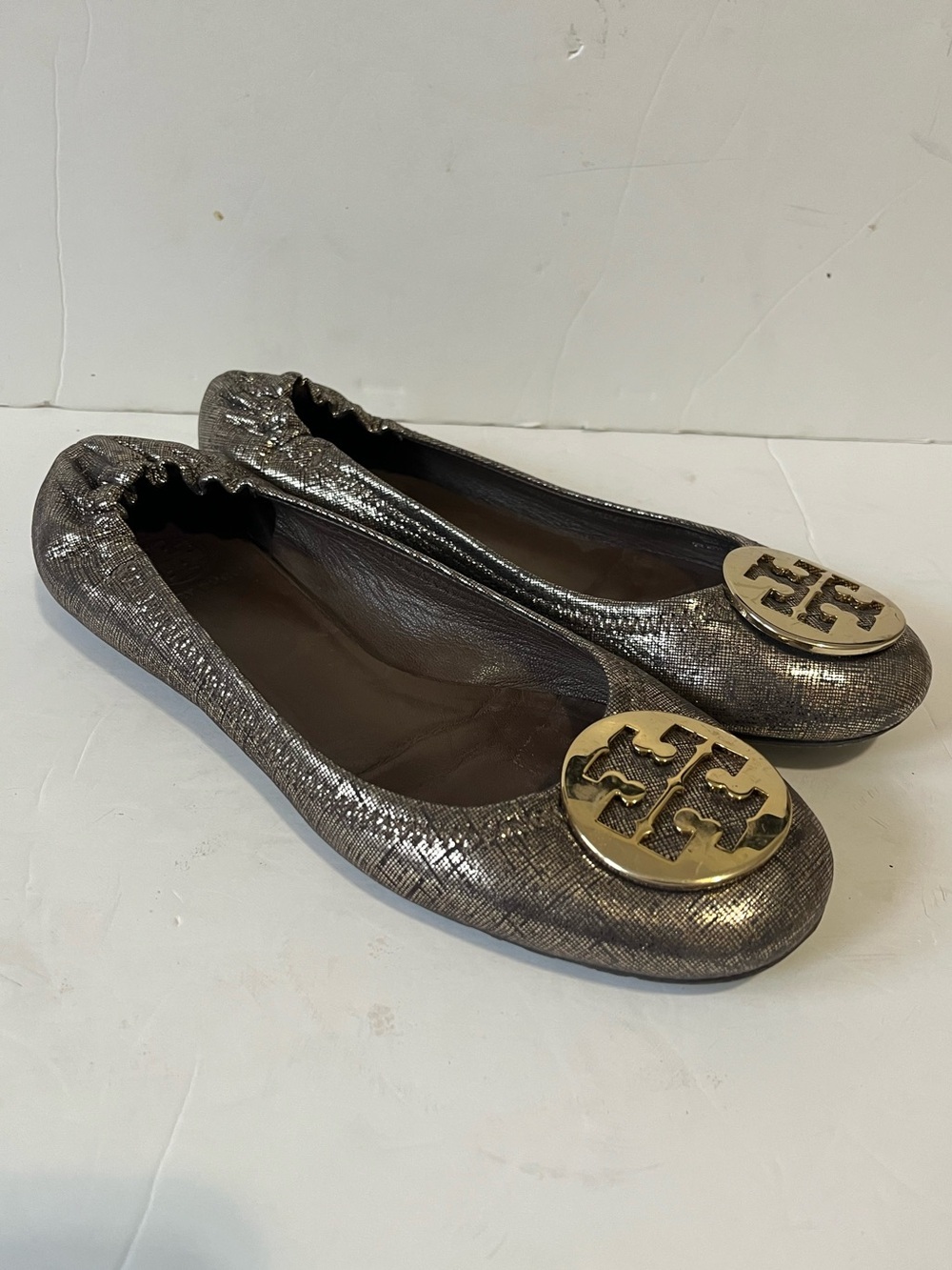 Tory Burch Minnie metallic bronze ballet flats size 9.5M